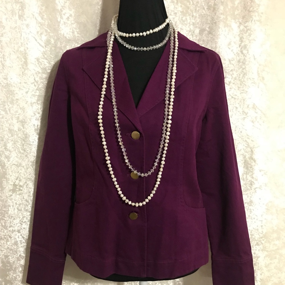 Chadwicks Plum purple fitted Blazer Jacket SZ 10